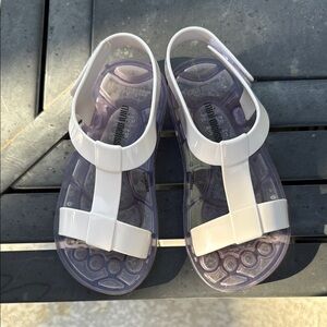 Mini Melissa Kids White and gray transparent Sandals
